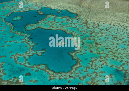 Luftaufnahme von Hardy Reef, Great Barrier Reef, August 2011 Stockfoto