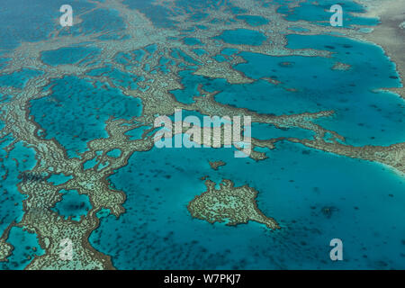 Luftaufnahme von Hardy Reef, Great Barrier Reef, August 2011 Stockfoto