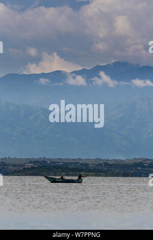 Fischer auf dem Lake Edward, Virunga National Park in der Demokratischen Republik Kongo, August 2010. Stockfoto