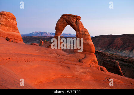 Rock Formation 'Delicate Arch'. Arches National Park, Utah, Oktober 2012. Stockfoto