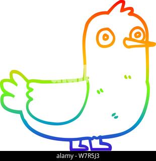 Regenbogen Farbverlauf Zeichnung einer Cartoon Seagull Stock Vektor