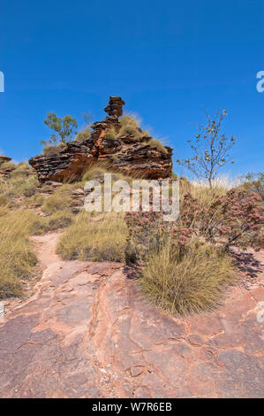 Sandsteinfelsen, oder Mirima Hidden Valley National Park, Kununurra, Western Australia, August 2007 Stockfoto