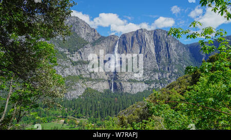 Yosemite Falls, Blick von 4 Meile Versuch, Yosemite National Park, Kalifornien, USA Stockfoto