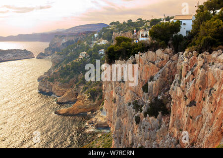 Sonnenuntergang am Cap de la Neu, Javea, Costa Blanca, Spanien Stockfoto