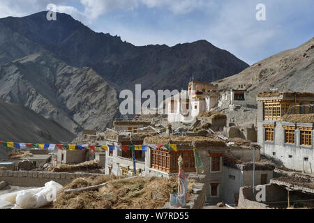 Rumbak Dorf, Rumbak Tal, Hemis NP, in der Höhe von 4100 m, Ladakh, Indien, Oktober 2012 Stockfoto