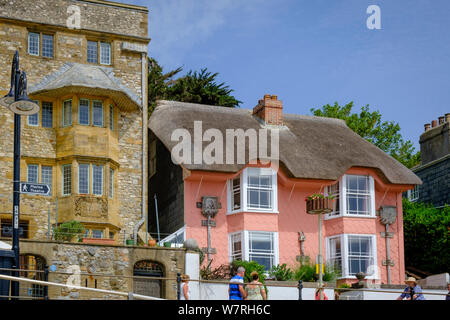 Reetdachhaus Lyme Regis, Dorset England Stockfoto