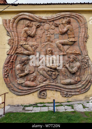 Keramische Relief in Geogian Stepanzminda-Kasbegi an der Military Road, Mzcheta-Mtianeti, Georgien, Europa Stockfoto