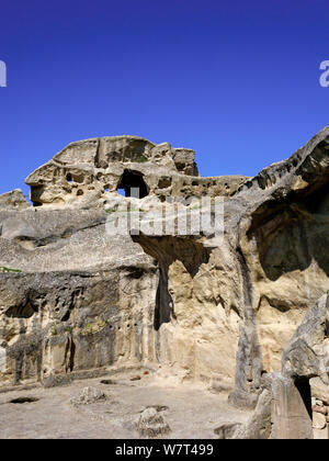 Dreischiffige Basilika im späten Hellenismus Cave City Uplisziche, Shida Kartli, Georgien, Europa Stockfoto