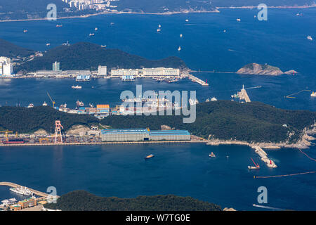 Busan, Korea - Juni 22, 2019: Luftaufnahme von Busan Stockfoto