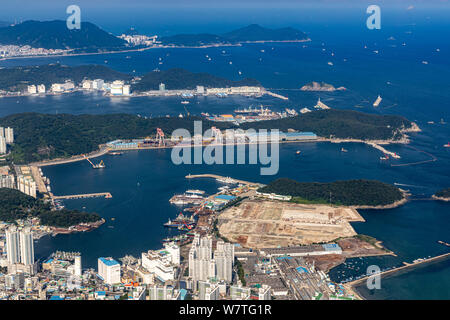 Busan, Korea - Juni 22, 2019: Luftaufnahme von Busan Stockfoto