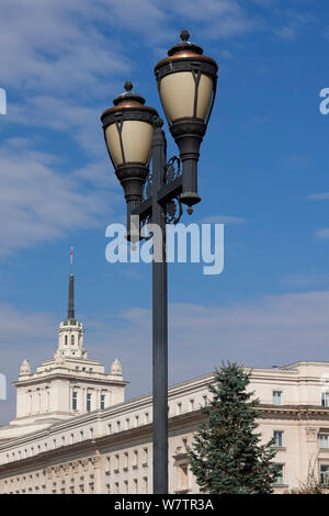 Ehemalige Partei der Kommunistischen Partei Bulgariens im Stil des sozialistischen Klassizismus. Stockfoto