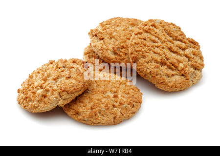 Sonnenblumenkerne Cookies auf weißem Hintergrund Stockfoto