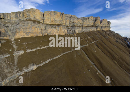 Sandstein Aufschlüsse, ausläufern im nördlichen Kaukasus, Kabardino-balkarien, Russland, Oktober 2013. Stockfoto