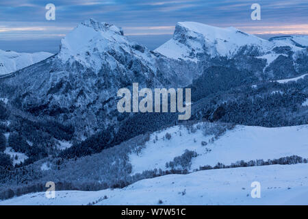 Tschertovui Vorota, Kavkazsky Zapovednik, West Kaukasus, Adygien, Russland, Februar 2013. Stockfoto