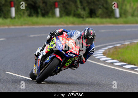 Stromkreis Dundrod, Belfast, Nordirland. 7 Aug, 2019. Ulster Grand Prix Straße Rennen, Praxis Tag; Paul Jordan während der Eröffnung Superbike session-Redaktion nur verwenden. Credit: Aktion plus Sport/Alamy leben Nachrichten Stockfoto