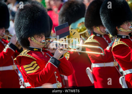 Die Marching Band der Welsh Guards am Buckingham Palace Parade Stockfoto