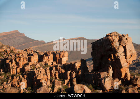 Felsformationen in der Nähe von Stadsaal Höhlen, Cederberge, Südafrika, August. 2011 Stockfoto