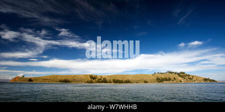 Moon Island (Isla de la Luna) im Titicacasee, Bolivien, Oktober 2013. Stockfoto