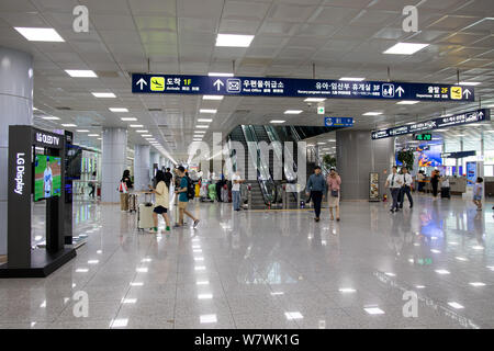 Busan, Korea - Juni 22, 2019: in Gimhae International Airport Stockfoto