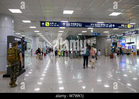 Busan, Korea - Juni 22, 2019: in Gimhae International Airport Stockfoto