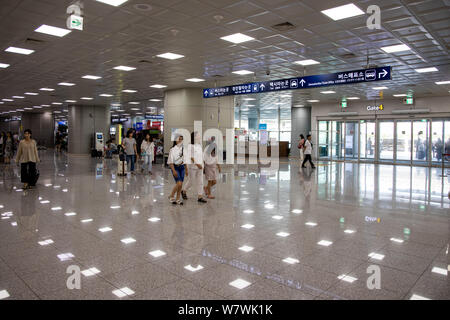 Busan, Korea - Juni 22, 2019: in Gimhae International Airport Stockfoto