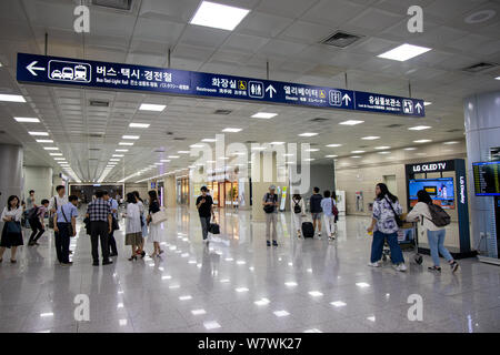 Busan, Korea - Juni 22, 2019: in Gimhae International Airport Stockfoto