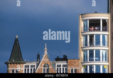 Detail der alten Villen im Resort von De Panne, Belgien Stockfoto