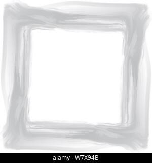 Silber graue Hand Ölfarbe Pinsel krumm gezogen Schlaganfall Rahmenlinie Hintergrund Muster Stockfoto