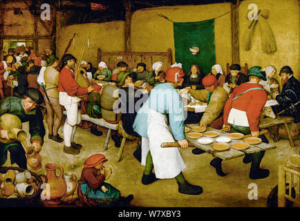 Pieter Bruegel der Ältere, Renaissance-Malerei, Bauernhochzeit, 1566-1569 Stockfoto