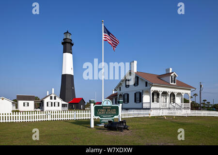 Tybee Island Light Station und Museum auf Tybee Island, Georgia, USA. Stockfoto