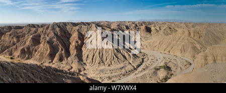 Erodiert trockenes Flussbett, Anza-Borrego Desert, Kalifornien, USA, Mai. Stockfoto