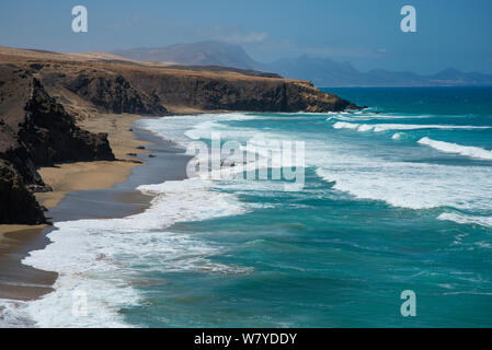 Küste in der Nähe von La Pared, Fuerteventura, Kanarische Inseln. April 2013. Stockfoto