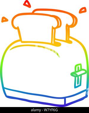 Regenbogen Farbverlauf Zeichnung wie ein Toaster toasten Stock Vektor