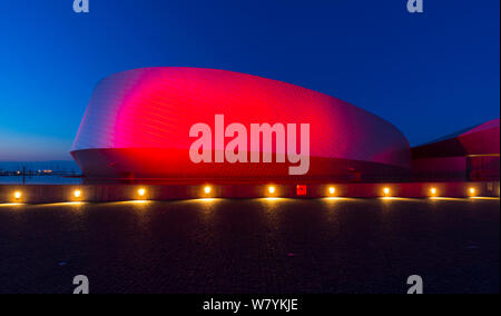 Blick von Außen von den Bla Planet Aquarium, Kopenhagen, Dänemark, Europa. Stockfoto