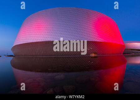 Blick von Außen von den Bla Planet Aquarium, Kopenhagen, Dänemark, Europa. Stockfoto