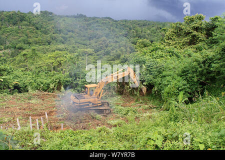 Wald Abstand für Tagebau Coal Mine, Balipanap, Ost Kalimantan, Borneo. Juni 2010. Stockfoto