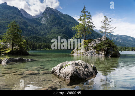 Der Hintersee in den Alpen bei Berchtesgaden Stockfoto