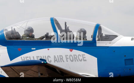 Beechcraft T-6A Texan II von der Hellenic Air Force (Demo Team Daedalus) im Royal International Air Tattoo 2019 Stockfoto