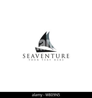 Segeln Boot Logo Design Template vector isoliert Stock Vektor