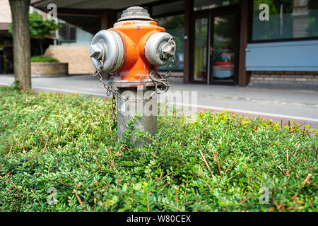 Ljubljana, Slowenien. August 3, 2019. Ein hydrant am Rand der City Centre Street Stockfoto