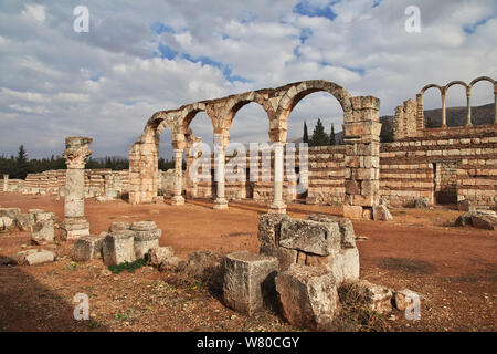 Römische Ruinen in Anjar, Libanon Stockfoto