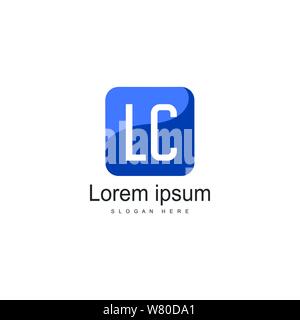 Erste LC logo Vorlage mit modernen Rahmen. Minimalistische LC schreiben logo Vector Illustration Design Stock Vektor