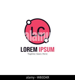 Erste LC logo Vorlage mit modernen Rahmen. Minimalistische LC schreiben logo Vector Illustration Design Stock Vektor