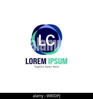 Erste LC logo Vorlage mit modernen Rahmen. Minimalistische LC schreiben logo Vector Illustration Design Stock Vektor