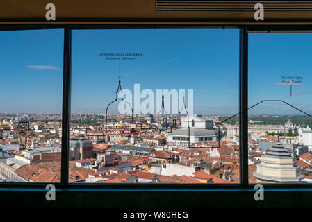 Horizontale Luftaufnahme von Madrid. Stockfoto