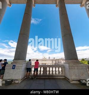 Platz Luftbild der Royal Palace in Madrid. Stockfoto