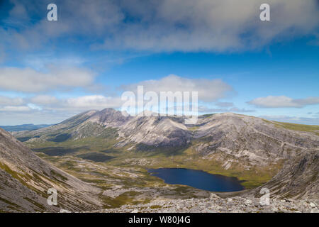 Die lange Kante des Foinaven von Arkle, Sutherland, Schottland gesehen Stockfoto