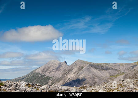 Die lange Kante des Foinaven von meall Horn, Sutherland, Schottland gesehen Stockfoto