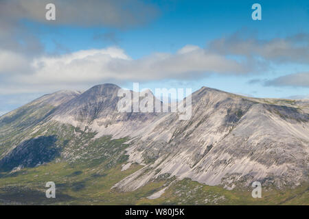 Die lange Kante des Foinaven von Arkle, Sutherland, Schottland gesehen Stockfoto