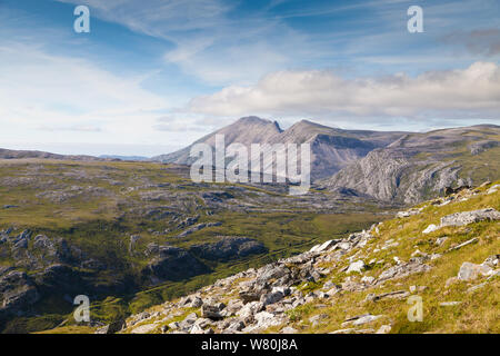 Die lange Kante des Foinaven von meall Horn, Sutherland, Schottland gesehen Stockfoto